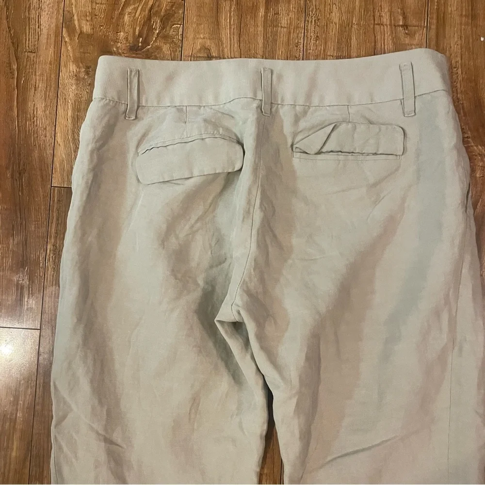 BANANA REPUBLIC Women’s Tan Silk Linen Cropped Ankle Pant Size 2